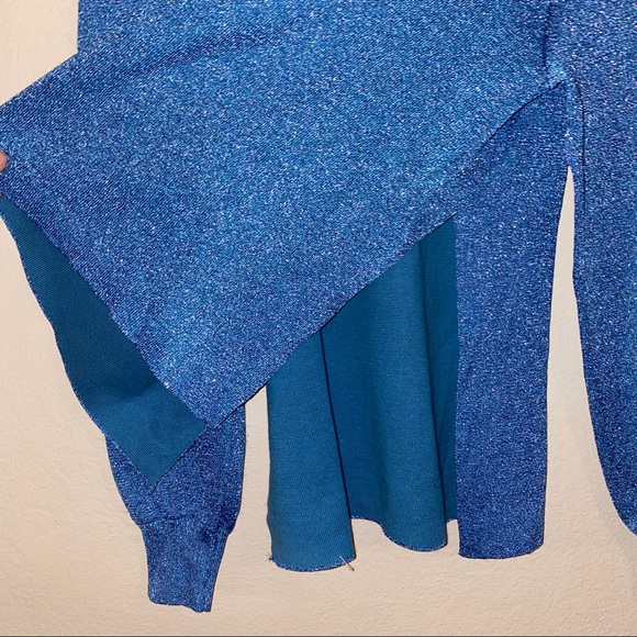 J. CREW blue Sparkle Side Slit sweater - Picture 8 of 9